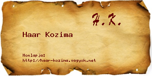 Haar Kozima névjegykártya